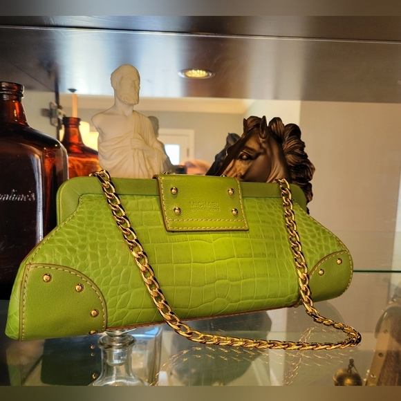 MICHAEL KORS SATCHEL STUNNING Y2K Shoulder Bag Pebble Leather - Picture 3 of 14